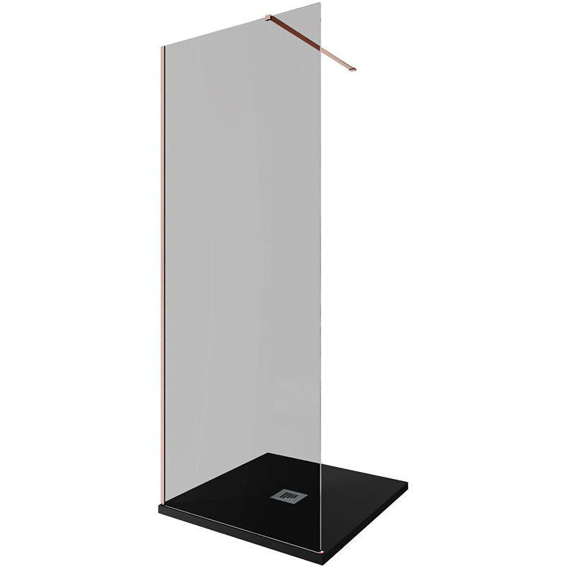 Изображение товара Душевая стенка Allen Brau Infinity 1 Walk In 80 см стекло тонированное профиль медь