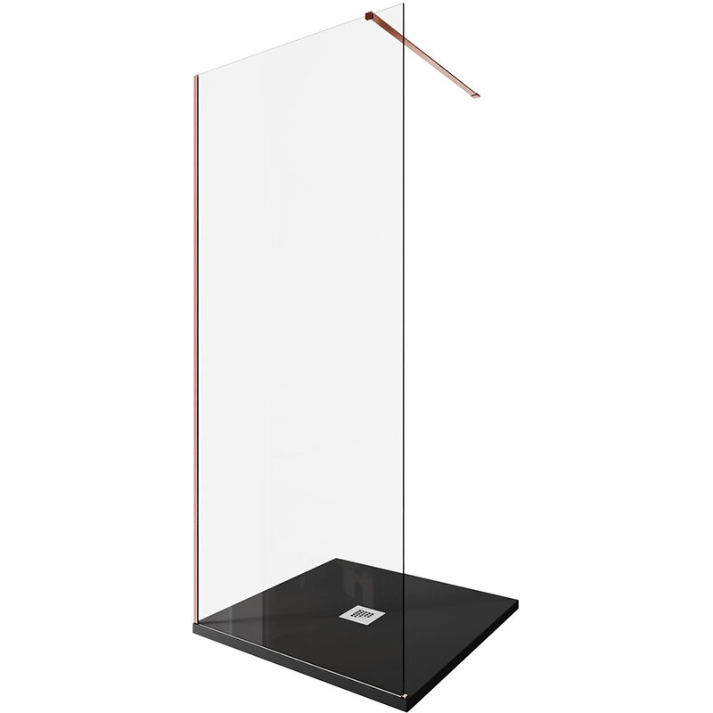 Изображение товара Душевая стенка Allen Brau Infinity 1, Walk In, 3.21011.60, 90 см, стекло прозрачное, профиль медь браш