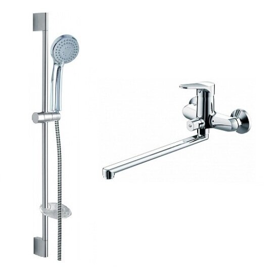 Изображение товара Комплект для ванной Bravat Eco F00414C с штангой и смесителем Изображение товара Комплект для ванной Bravat Eco F00414C с штангой и смесителем