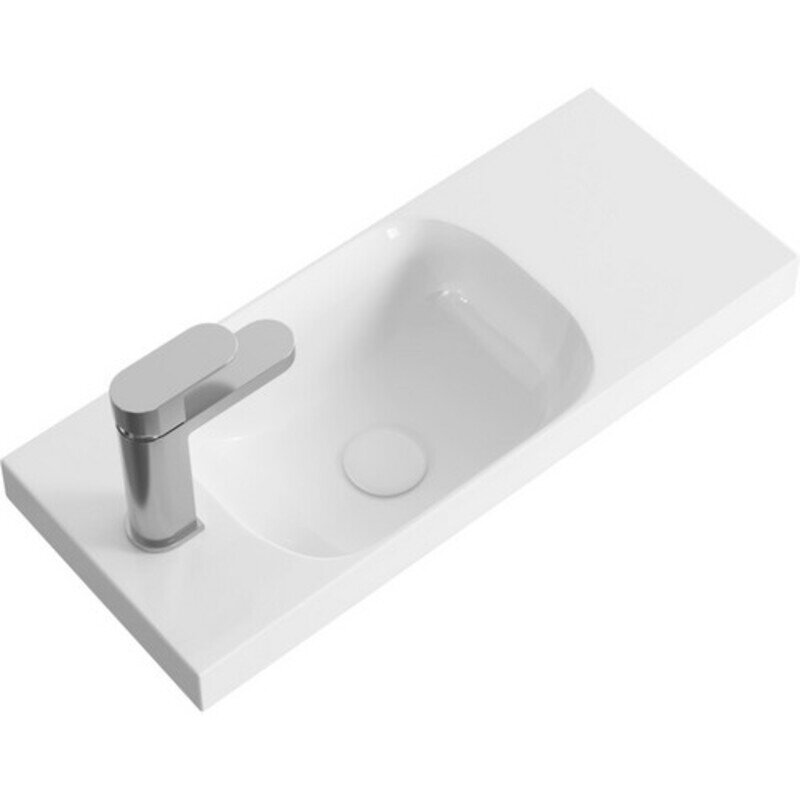 Изображение товара Раковина Aqwella Alba Compact Slim 60 см, белая, искусственный камень