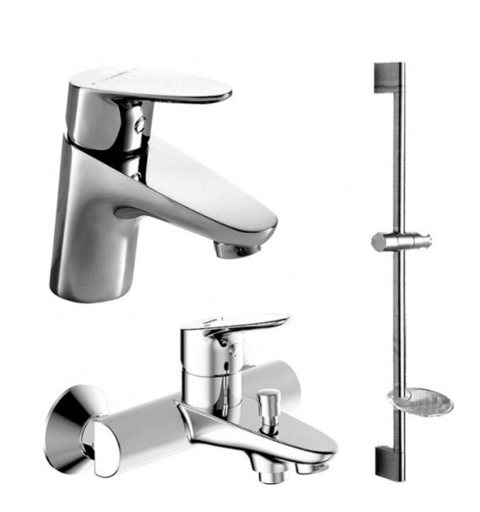 Изображение товара Комплект смесителей для ванной и раковины Bravat Drop F00308C