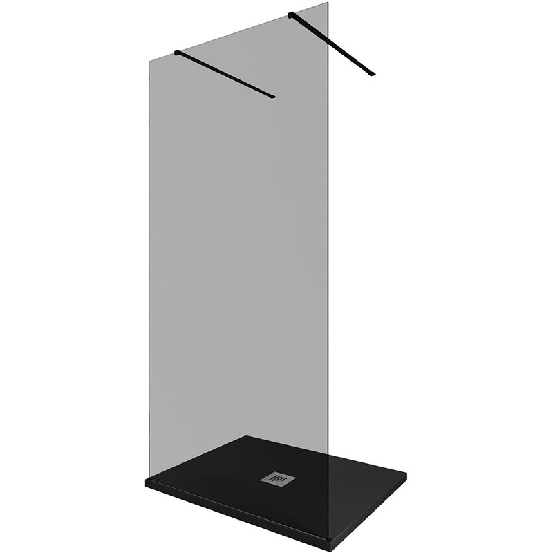 Изображение товара Душевая стенка Allen Brau Infinity 2 Walk In 100 см стекло тонированное профиль черный браш Германи