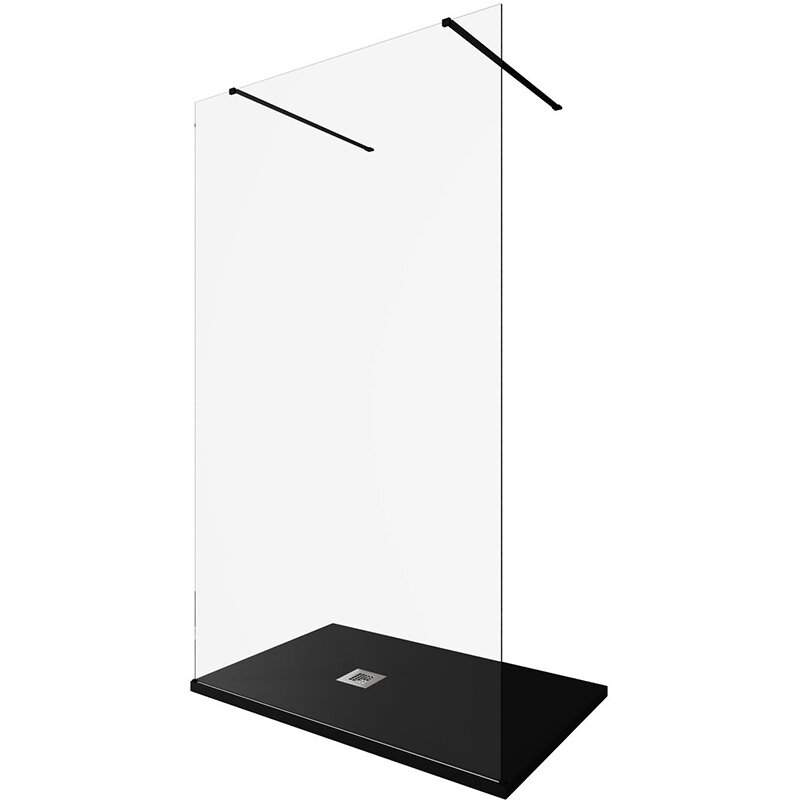 Изображение товара Душевая стенка Allen Brau Infinity 2 Walk In 120 см прозрачное стекло профиль черный браш Германия