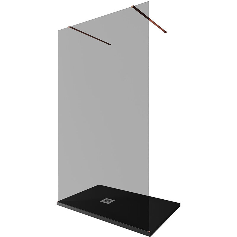 Изображение товара Душевая стенка Allen Brau Infinity 2, Walk In, 3.21048.60.T, 120 см, стекло тонированное, профиль медь браш