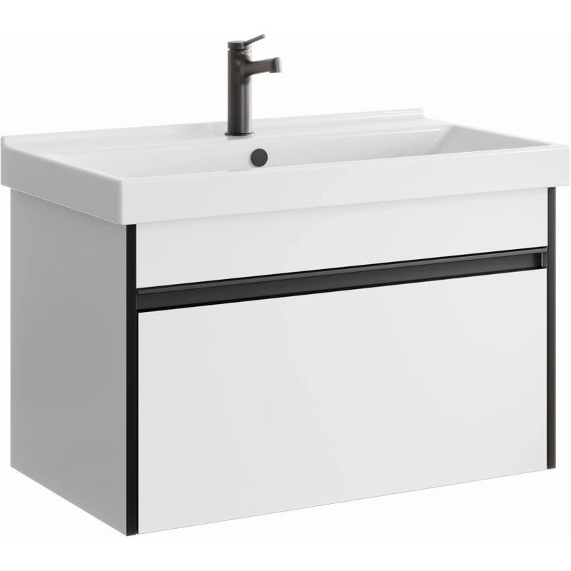 Изображение товара Тумба под раковину Aqwella Urban URB0108W, 80 см, подвесная, цвет белый