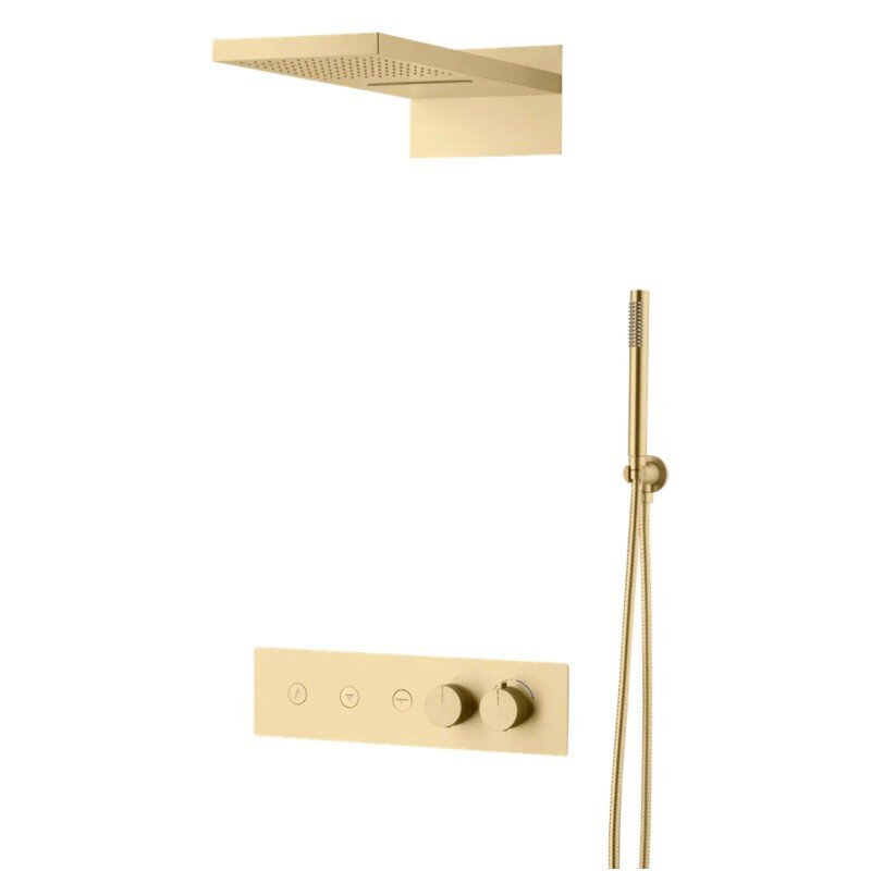 Изображение товара Душевая система Boheme Fusion 131-MG термостатическая с верхним и ручным душем золото матовое