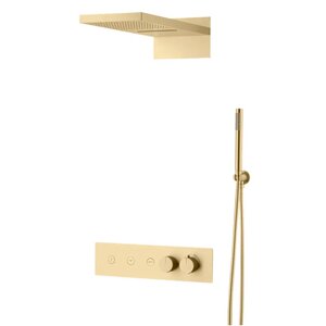 Изображение товара Душевая система Boheme Fusion 131-MG термостатическая с верхним и ручным душем золото матовое