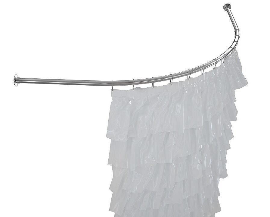 Изображение товара Карниз для ванны Aquanet Jersey 170x90 см полукруглый хром нержавеющая сталь