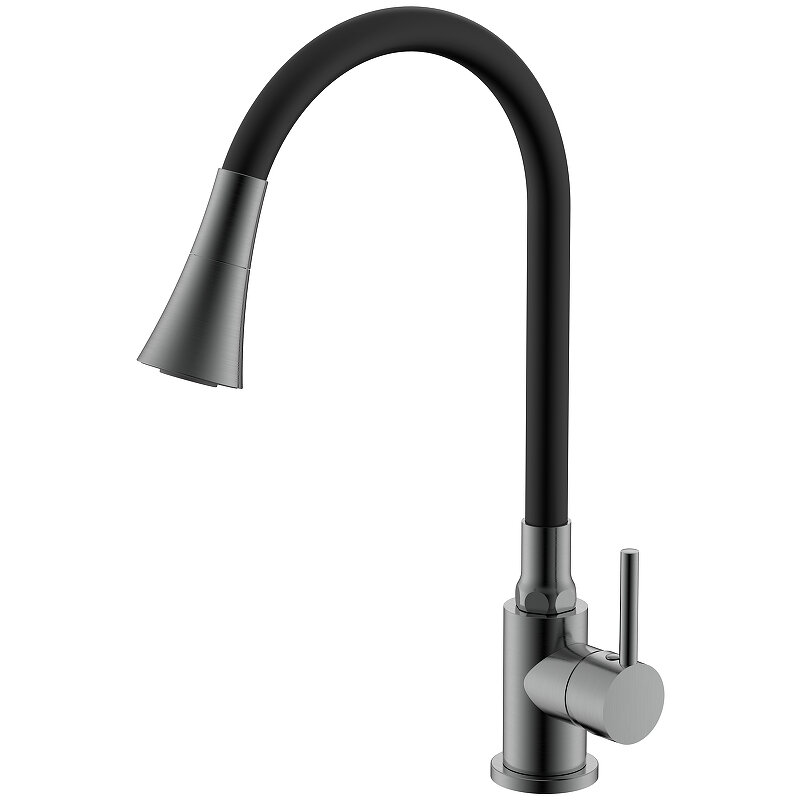 Изображение товара Смеситель для кухонной мойки Splenka S201.4306.09, с гибким изливом, цвет графит матовый