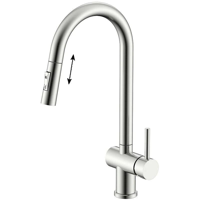 Изображение товара Смеситель для кухонной мойки Splenka S204.49.05, с выдвижным изливом, цвет сатин Изображение товара Смеситель для кухонной мойки Splenka S204.49.05, с выдвижным изливом, цвет сатин
