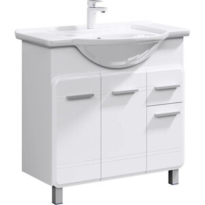 Изображение товара Тумба под раковину Aqwella Корсика 85 с выдвижным ящиком и дверцами белая