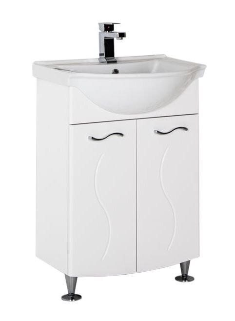 Изображение товара Тумба под раковину Aquanet Моника 60 с двумя распашными дверями белая Россия