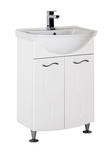 Изображение товара Тумба под раковину Aquanet Моника 60 с двумя распашными дверями белая Россия