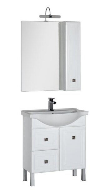 Изображение товара Тумба под раковину Aquanet Стайл 75 00181499 2 ящика, 2 двери, белая Изображение товара Тумба под раковину Aquanet Стайл 75 00181499 2 ящика, 2 двери, белая