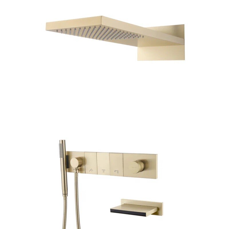 Изображение товара Душевая система Boheme Zodiac 132-2-G, с изливом, на 3 потребителя, Gold