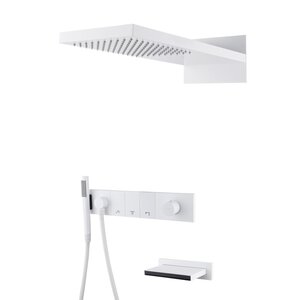 Изображение товара Душевая система Boheme Zodiac 132-2-MW, с изливом, на 3 потребителя, Matt White