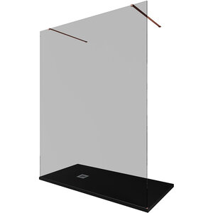 Изображение товара Душевая стенка Allen Brau Infinity 2, Walk In, 3.21060.60.T, 160 см, стекло тонированное, профиль медь браш