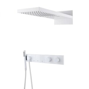 Изображение товара Душевая система Boheme Zodiac 133-MW, термостатическая, верхний душ, ручной душ, Matt White