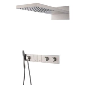 Изображение товара Душевая система Boheme Zodiac 133-NB, термостатическая, верхний душ, ручной душ, Nikel Brush
