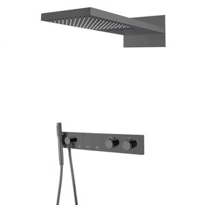 Изображение товара Душевая система Boheme Zodiac, термостатическая, верхний душ, ручной душ, Shine Gun Metall, 133-SGM