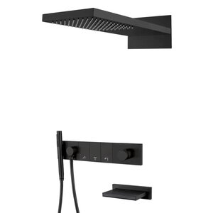 Изображение товара Душевая система Boheme Zodiac 132-2-B, с изливом, на 3 потребителя, Black