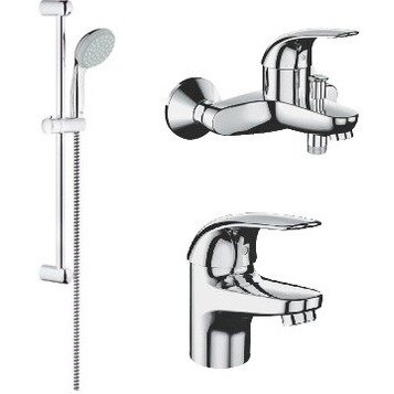 Изображение товара Душевой комплект смесителей Grohe Euroeco, 124428, 3в1 (набор-гарнитур хром)