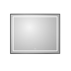 Изображение товара Зеркало BelBagno Kraft SPC-KRAFT-1000-800-LED-TCH-WARM-NERO, 100 см, со встроенной подсветкой и подогревом, черный