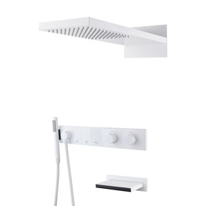 Изображение товара Душевая система Boheme Zodiac 133-2-MW с термостатом, изливом и встроенной установкой