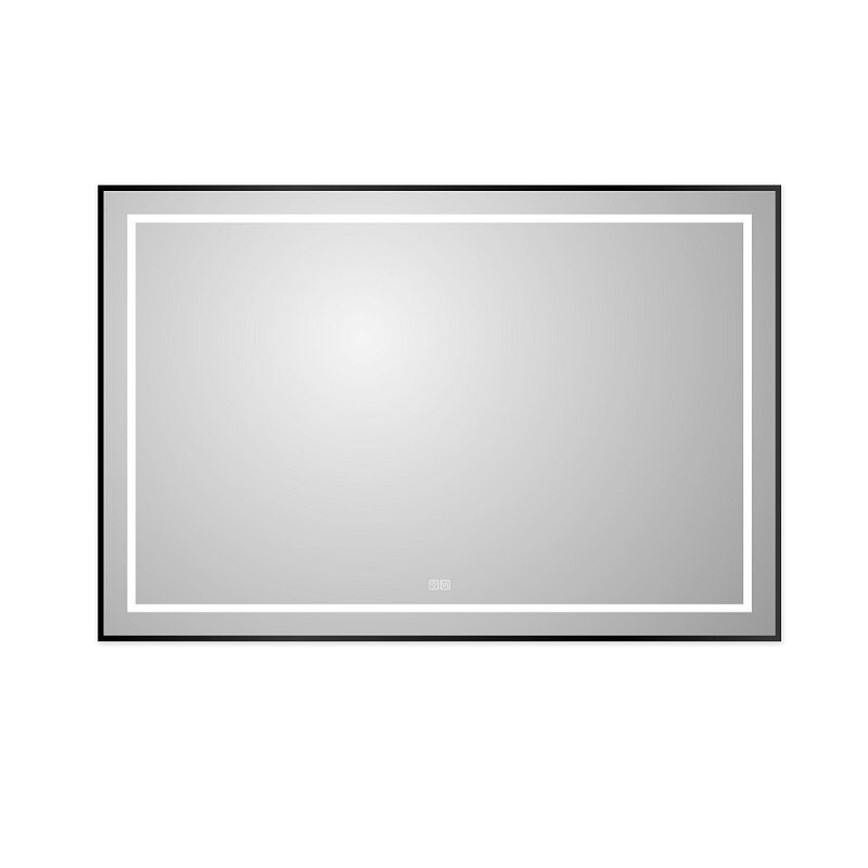 Изображение товара Зеркало BelBagno Kraft SPC-KRAFT-1200-800-LED-TCH-WARM-NERO, 120 см, со встроенной подсветкой и подогревом, черный