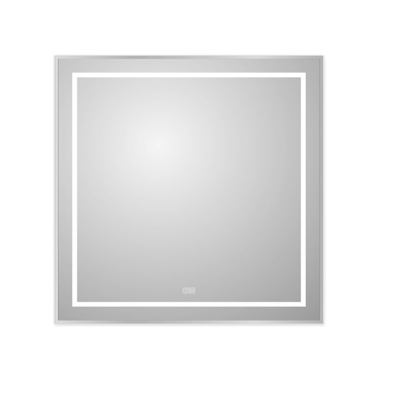 Изображение товара Зеркало BelBagno Kraft SPC-KRAFT-900-800-LED-TCH-WARM, 90 см, со встроенной подсветкой и подогревом, сатин