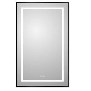Изображение товара Зеркало BelBagno Kraft SPC-KRAFT-500-800-LED-TCH-WARM-NERO, 50 см, со встроенной подсветкой и подогревом, черный