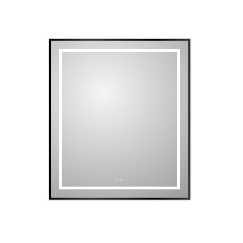 Изображение товара Зеркало с подсветкой и подогревом BelBagno Kraft, 70х80 см, черное, Италия