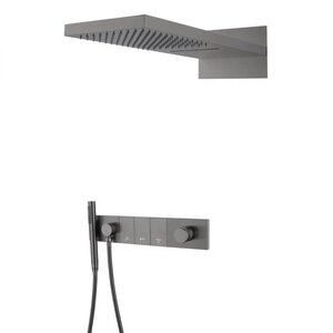 Изображение товара Душевая система Boheme Zodiac, верхний душ, ручной душ, вороненая сталь, gunmetal, 132-GM