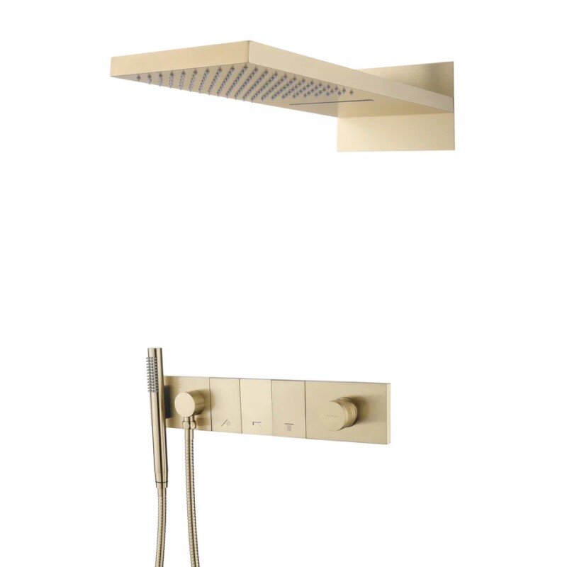 Изображение товара Душевая система Boheme Zodiac 132-MG, верхний и ручной душ, матовое золото