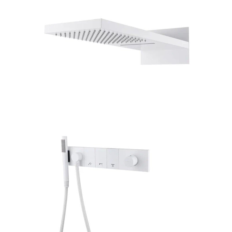 Изображение товара Душевая система Boheme Zodiac 132-MW, верхний и ручной душ, белый матовый
