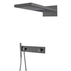 Изображение товара Душевая система Boheme Zodiac, верхний душ, ручной душ, Shine Gun Metall, 132-SGM