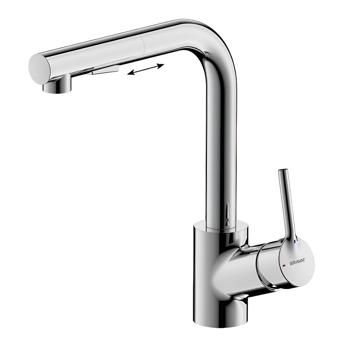 Изображение товара Смеситель для кухонной мойки Bravat Affability F7172217CP-3 с выдвижным душем