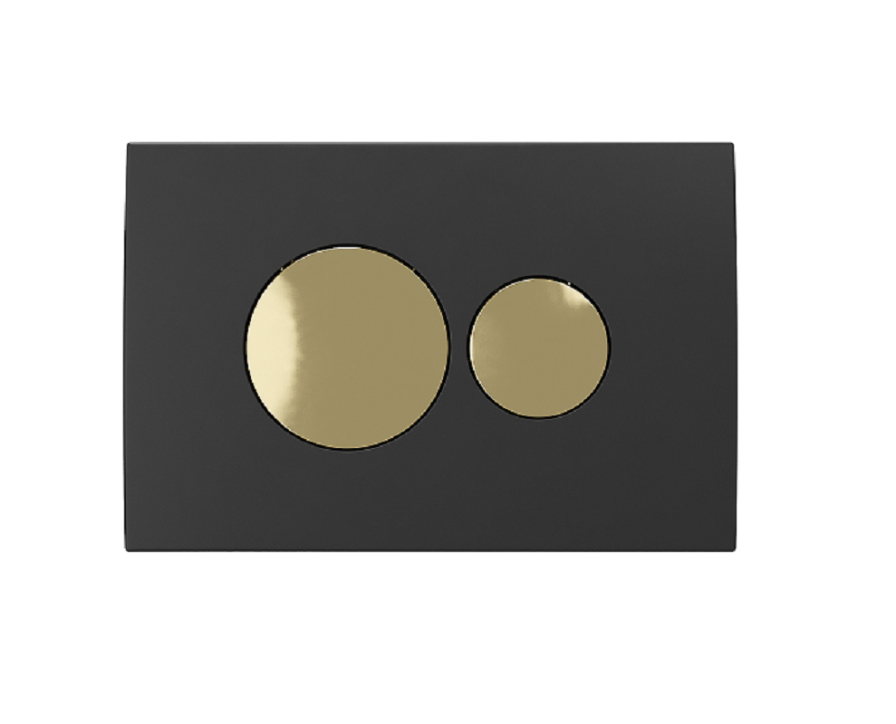 Изображение товара Клавиша смыва Creto Snap 2.0 KL-CR-751-4 механическая черный матовый и золото