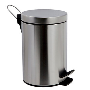 Изображение товара Корзина для мусора WasserKraft K-665 с педалью и микролифтом хром матовая 5 л