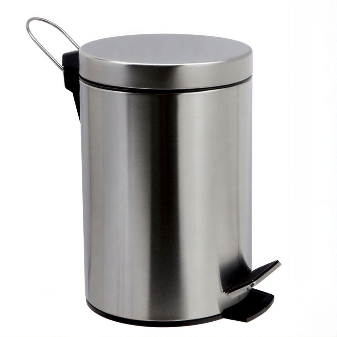 Изображение товара Корзина для мусора WasserKraft Ammer K-7000 K-665, с педалью, 5 л, никель
