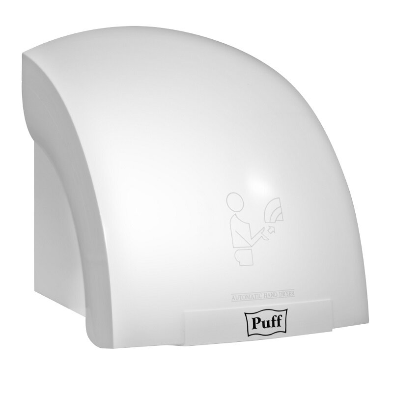 Изображение товара Сушилка для рук Puff 8975, сенсорная, 1200 Вт, цвет белый Изображение товара Сушилка для рук Puff 8975, сенсорная, 1200 Вт, цвет белый