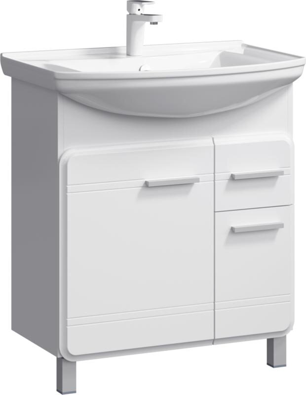 Изображение товара Тумба под раковину Aqwella Корсика 75 напольная белая с двумя дверцами