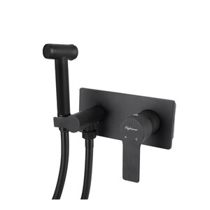 Изображение товара Гигиенический душ Elghansa Squareline 15Q0943-Black (Set-84) с смесителем, черный матовый