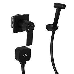 Изображение товара Гигиенический душ Elghansa Squareline 34Q0743-Black (Set-824), со смесителем, цвет черный матовый