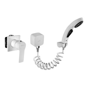 Изображение товара Гигиенический душ Elghansa Squareline 34Q0743-White (Set-57), со смесителем, белый