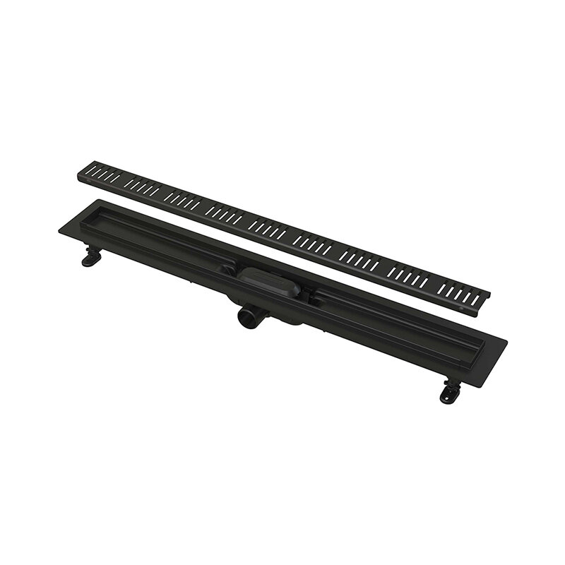 Изображение товара Дренажный канал Alcaplast APZ10BLACK-550M, 55 см, с перфорированной решеткой, черный матовый