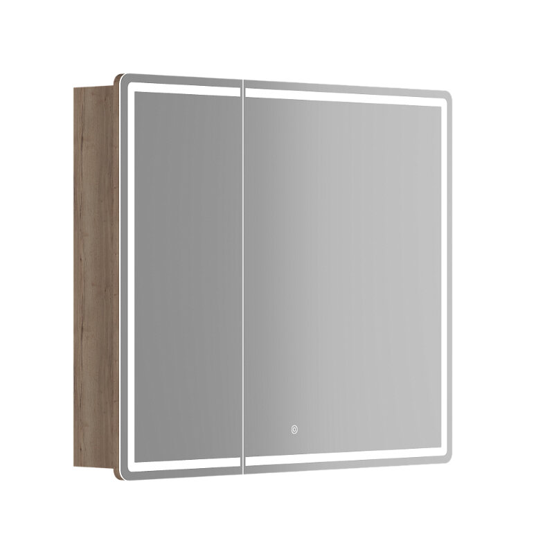 Изображение товара Зеркальный шкаф Sancos Mirror MI90EG с подсветкой 90 см дуб галифакс натуральный