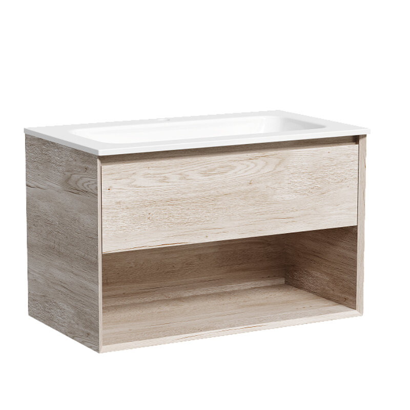 Изображение товара Подвесная тумба под раковину Sancos Marmi 1.0, 80 см, Италия, ЛДСП, Soft close