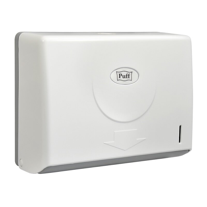 Изображение товара Диспенсер Puff 5110 Белый, 250 шт, Z/V сложение, ABS Изображение товара Диспенсер Puff 5110 Белый, 250 шт, Z/V сложение, ABS