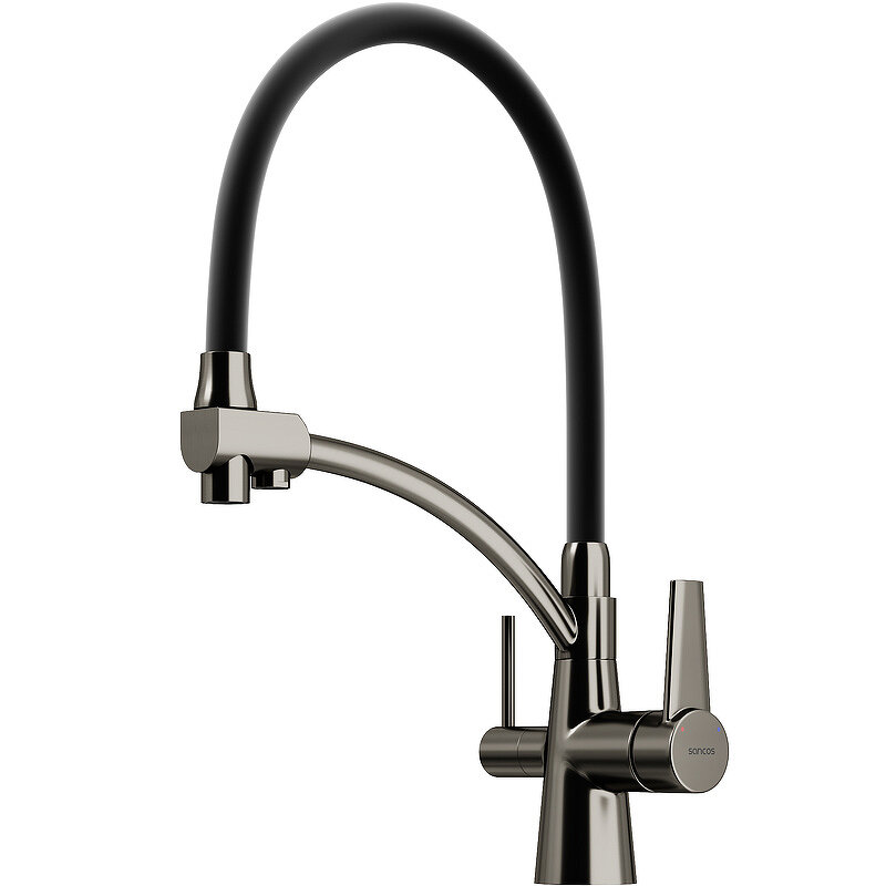 Изображение товара Смеситель для кухонной мойки Sancos Eri SC4001GG с подключением к фильтру и гибким изливом